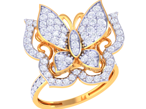 Printable 3D jewelry model of Lady diamond ring 3D Model