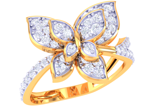 Printable 3D jewelry model of Lady diamond ring Modelo 3D