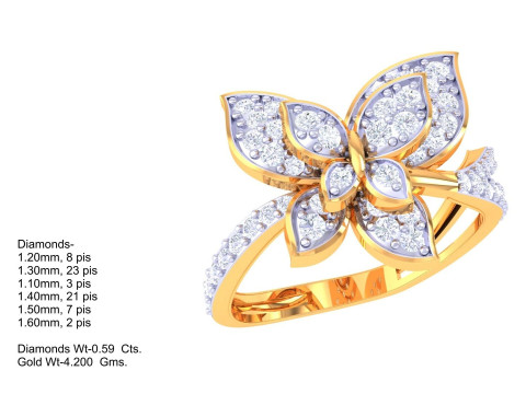 Printable 3D jewelry model of Lady diamond ring 3D Модель