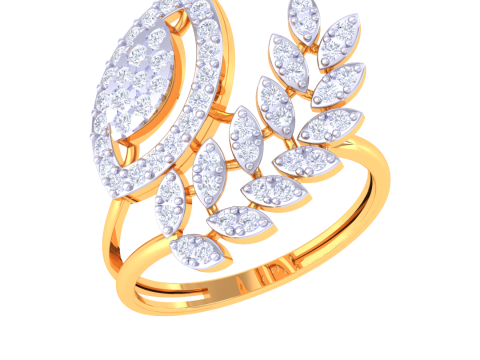 Printable 3D jewelry model of Lady diamond ring 3D Model