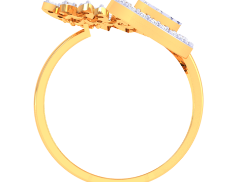 Printable 3D jewelry model of Lady diamond ring Modelo 3D
