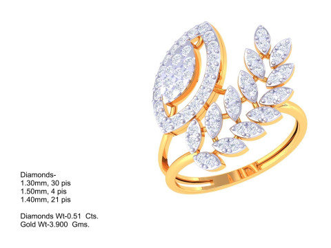 Printable 3D jewelry model of Lady diamond ring Modelo 3D