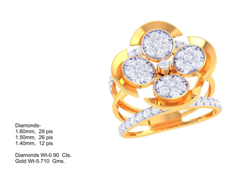Printable 3D jewelry model of Lady diamond ring 3D मॉडल