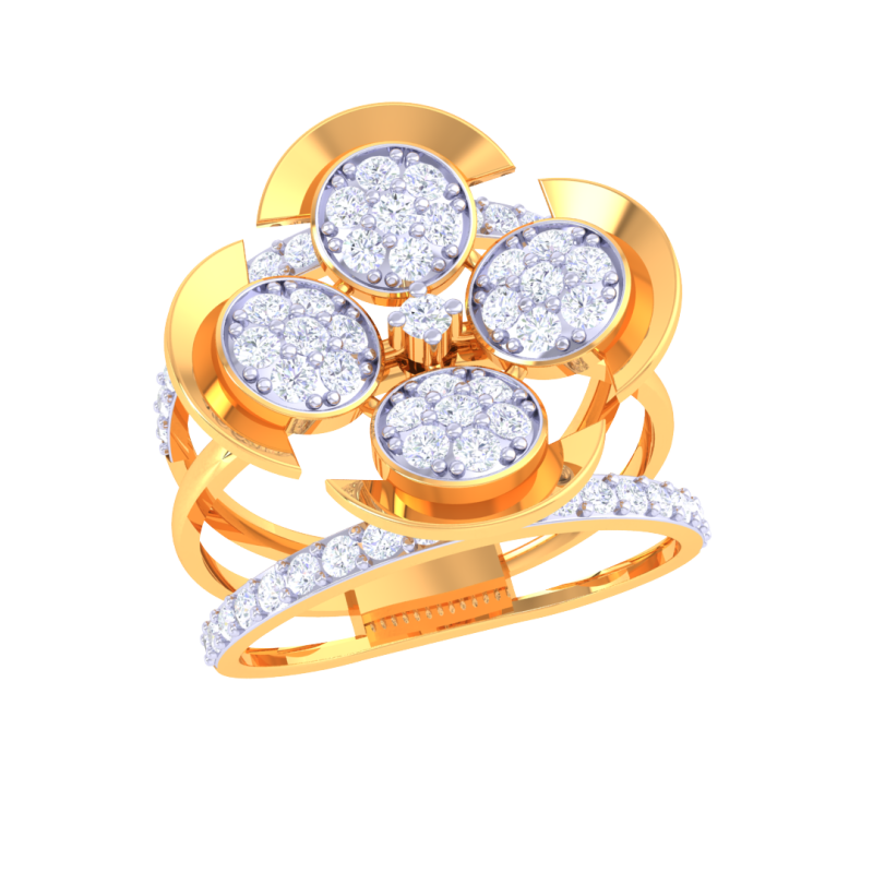 Printable 3D jewelry model of Lady diamond ring 3D मॉडल .c4d .max .obj .3ds .fbx .stl .blend