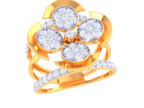 Printable 3D jewelry model of Lady diamond ring Model 3D