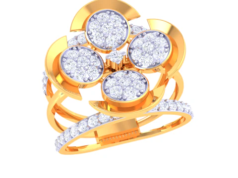 Printable 3D jewelry model of Lady diamond ring 3D Model