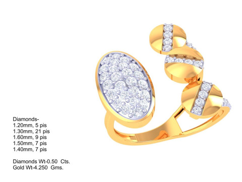 Printable 3D jewelry model of Lady diamond ring Model 3D