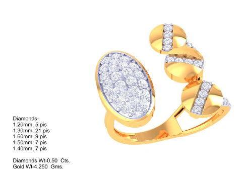 Printable 3D jewelry model of Lady diamond ring 3D Model