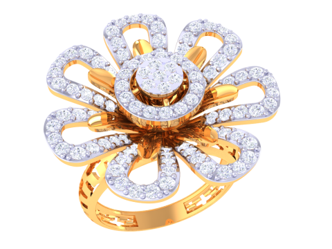 Printable 3D jewelry model of Lady diamond ring 3Dモデル