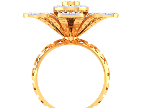 Printable 3D jewelry model of Lady diamond ring 3D Model