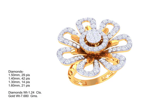 Printable 3D jewelry model of Lady diamond ring 3D Model