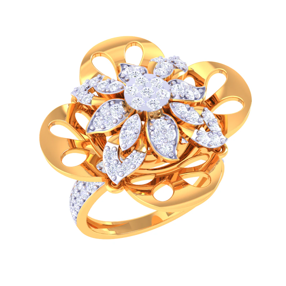 Printable 3D jewelry model of Lady diamond ring 3D Model .c4d .max .obj .3ds .fbx .stl .blend 