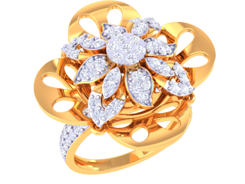 Printable 3D jewelry model of Lady diamond ring Model 3D