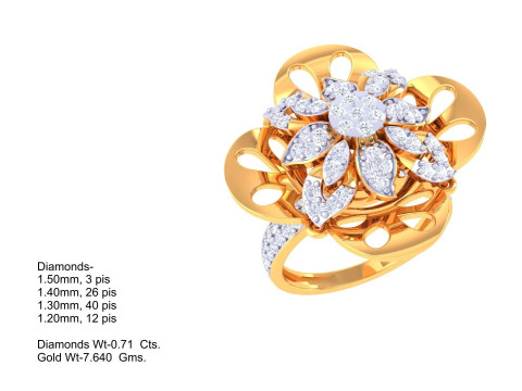 Printable 3D jewelry model of Lady diamond ring Modello 3D