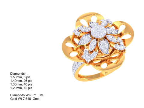 Printable 3D jewelry model of Lady diamond ring 3D Model