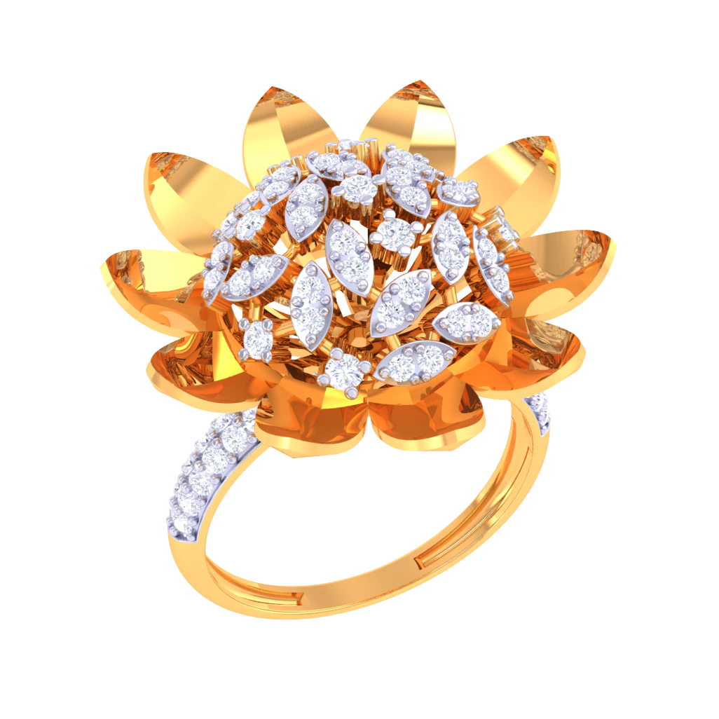 Printable 3D jewelry model of Lady diamond ring 3D Model .c4d .max .obj .3ds .fbx .stl .blend 