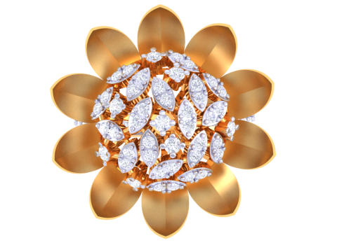 Printable 3D jewelry model of Lady diamond ring 3D Model