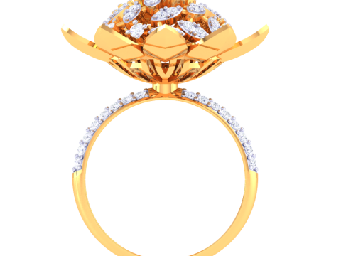Printable 3D jewelry model of Lady diamond ring 3D Model