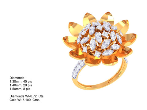 Printable 3D jewelry model of Lady diamond ring 3D Model