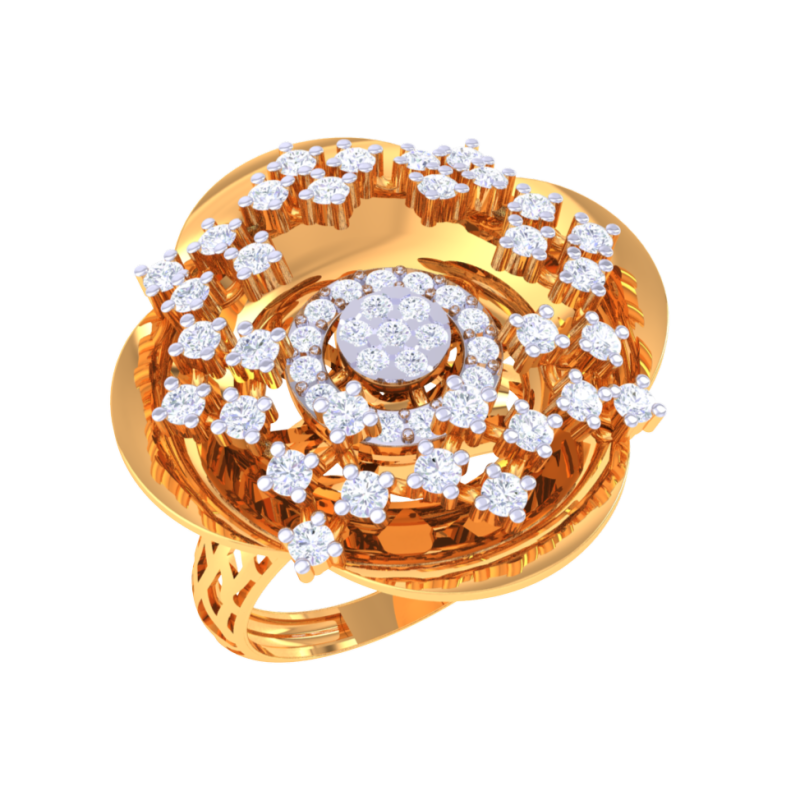 Printable 3D jewelry model of Lady diamond ring Modello 3D .c4d .max .obj .3ds .fbx .stl .blend