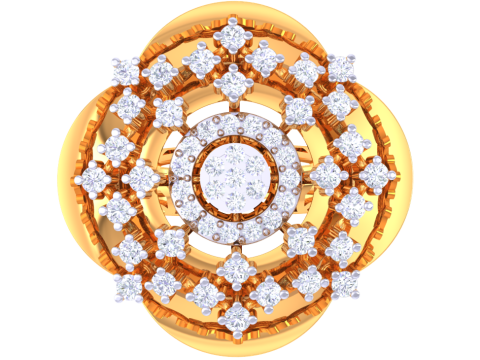 Printable 3D jewelry model of Lady diamond ring Modello 3D