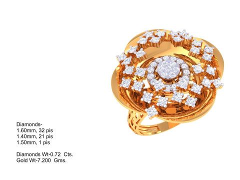 Printable 3D jewelry model of Lady diamond ring Modello 3D