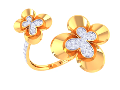 Modelo de joia 3D para impress&atilde;o do anel de diamante Lady Modelo 3D