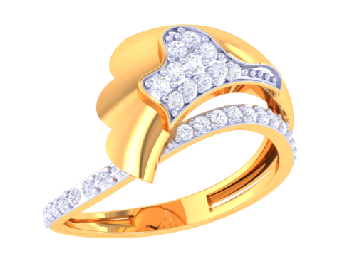 Printable 3D jewelry model of Lady diamond ring 3D Model