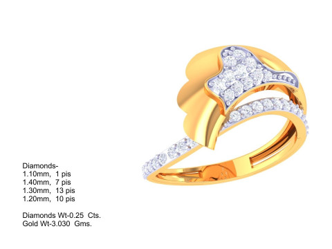 Printable 3D jewelry model of Lady diamond ring 3D Model