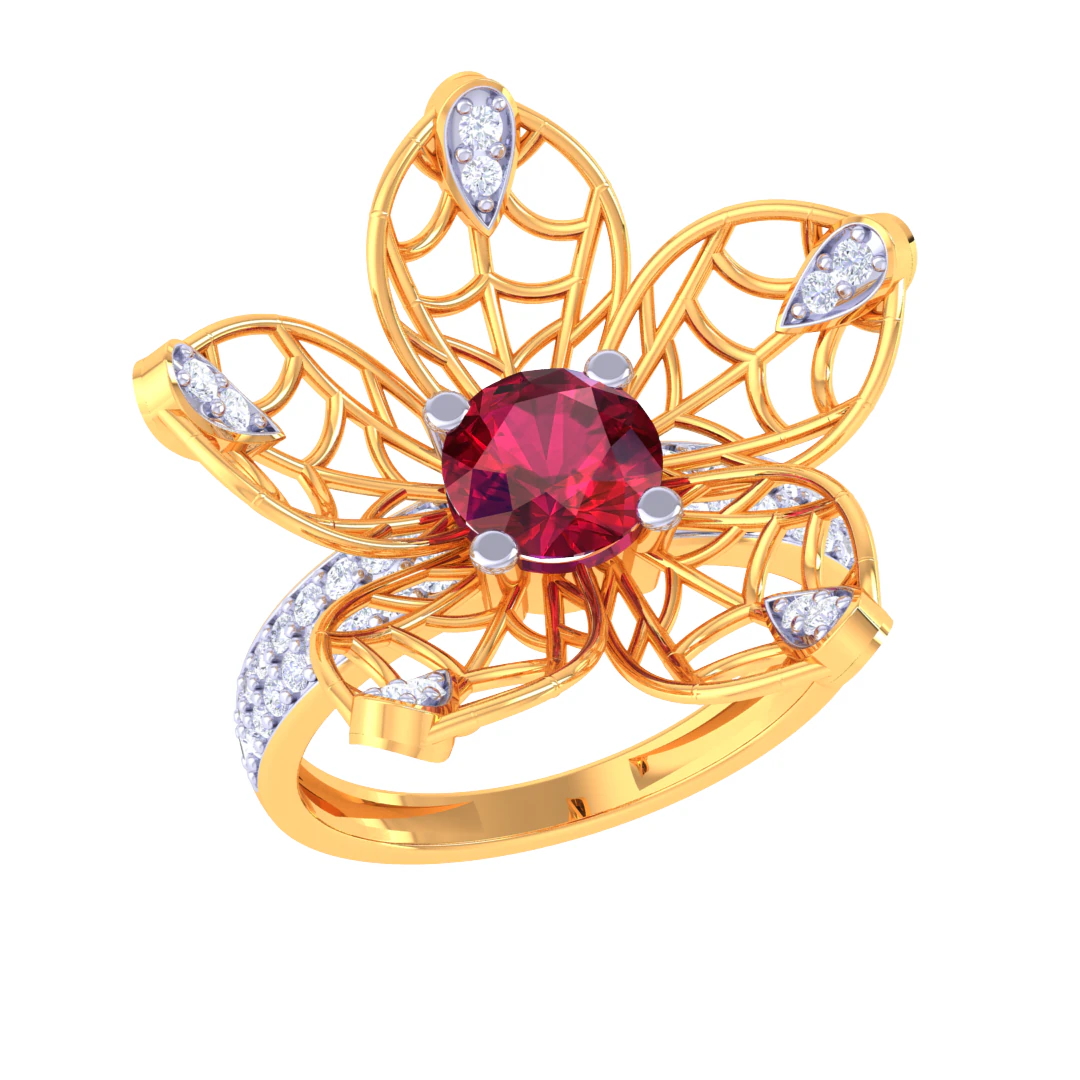 Printable 3D jewelry model of Lady diamond ring 3D Model .c4d .max .obj .3ds .fbx .stl .blend