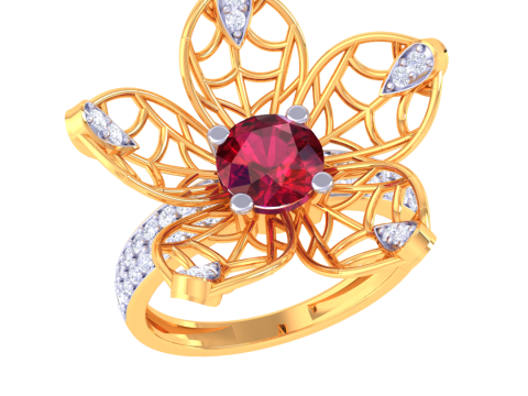 Printable 3D jewelry model of Lady diamond ring 3D मॉडल
