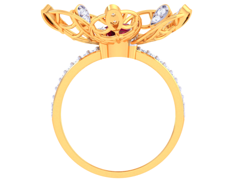 Printable 3D jewelry model of Lady diamond ring Modelo 3D