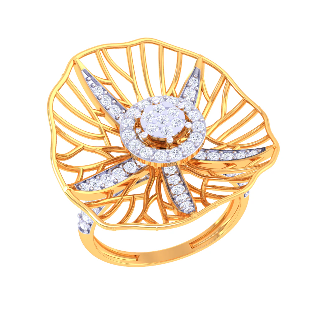 Printable 3D jewelry model of Lady diamond ring 3D Model .c4d .max .obj .3ds .fbx .stl .blend 