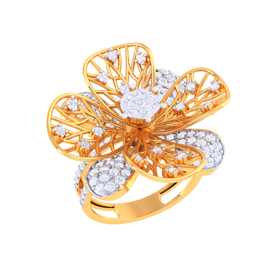 Printable 3D jewelry model of Lady diamond ring 3D Model .c4d .max .obj .3ds .fbx .stl .blend
