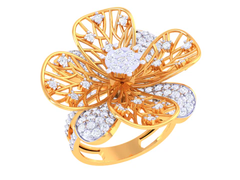 Modello di gioiello stampabile in 3D dell'anello con diamante Lady Modello 3D