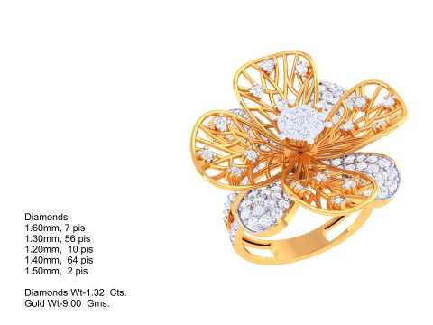 Printable 3D jewelry model of Lady diamond ring Modèle 3D