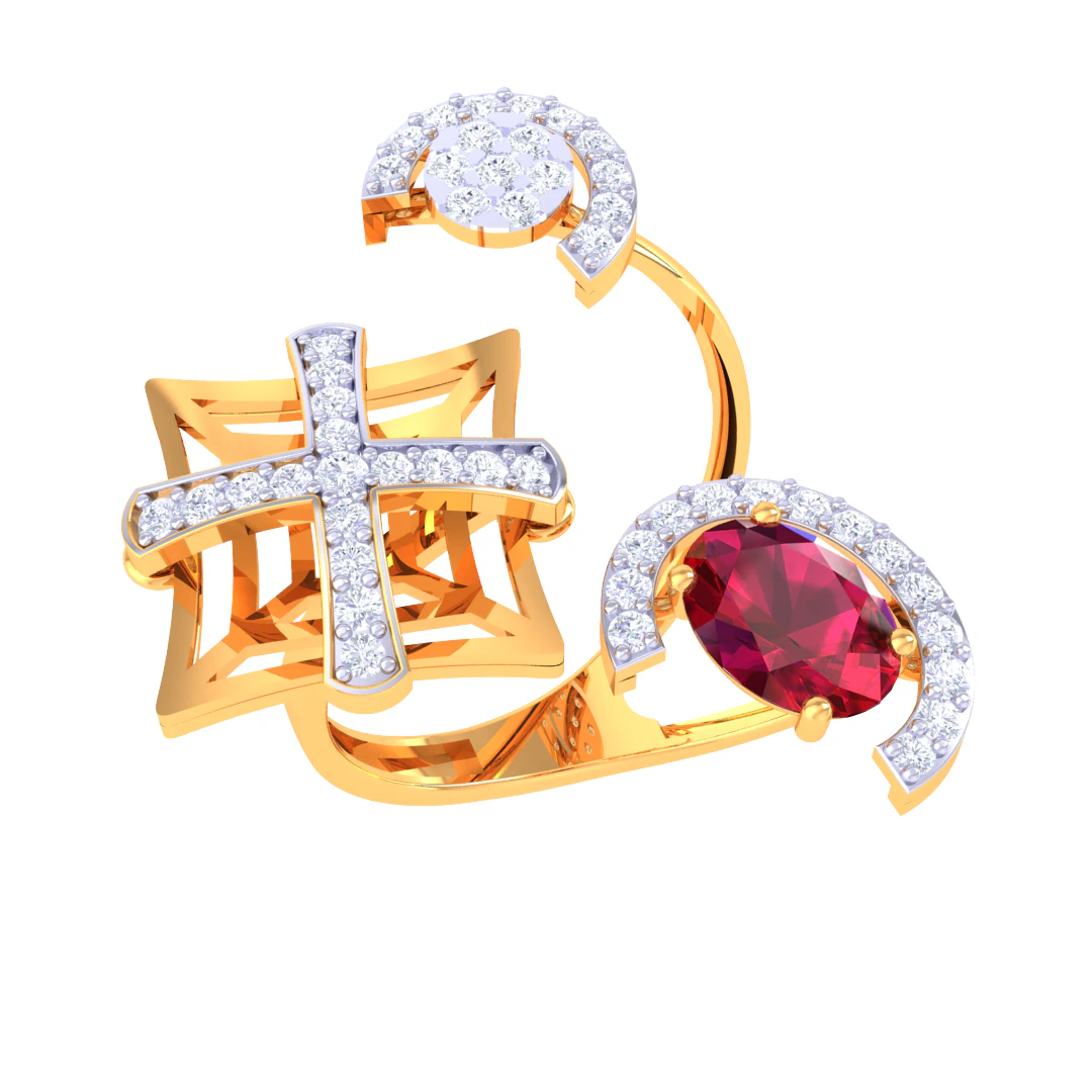 Printable 3D jewelry model of Lady diamond ring 3D Model .c4d .max .obj .3ds .fbx .stl .blend