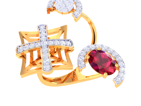 Printable 3D jewelry model of Lady diamond ring Modello 3D