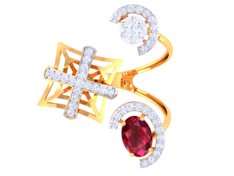 Printable 3D jewelry model of Lady diamond ring 3D Model