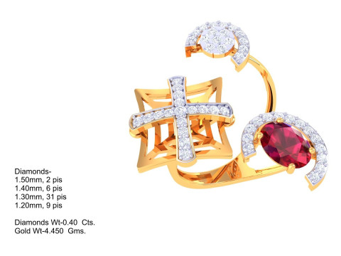 Printable 3D jewelry model of Lady diamond ring 3Dモデル