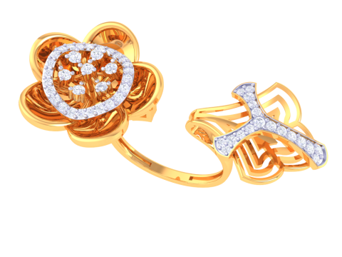 Printable 3D jewelry model of Lady diamond ring 3D Modell