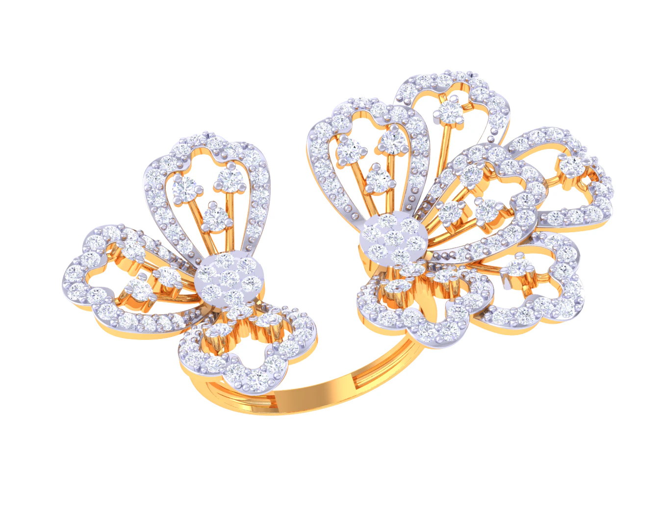 Printable 3D jewelry model of Lady diamond ring 3D Model .c4d .max .obj .3ds .fbx .stl .blend