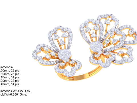 Printable 3D jewelry model of Lady diamond ring 3D Model