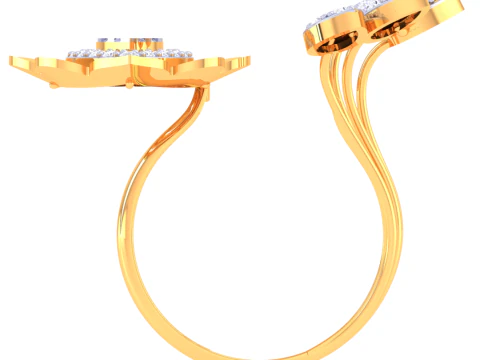 Printable 3D jewelry model of Lady diamond ring 3D Model