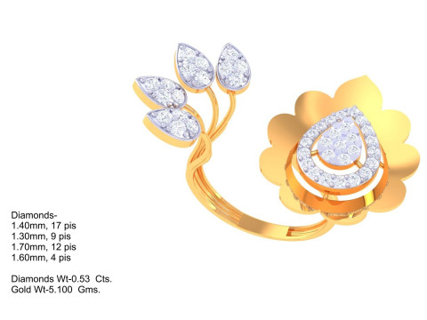 Printable 3D jewelry model of Lady diamond ring Modelo 3D