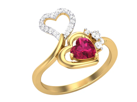 Modello di gioiello stampabile in 3D dell'anello con diamante Lady Modello 3D