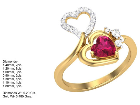 Printable 3D jewelry model of Lady diamond ring 3Dモデル