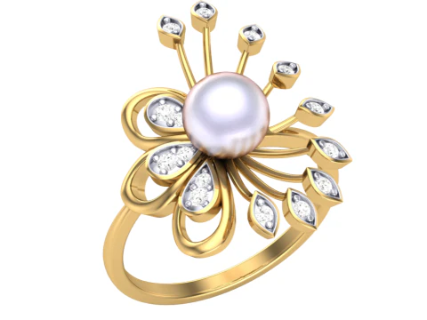 Modelo de joia 3D para impress&atilde;o do anel de diamante Lady Modelo 3D