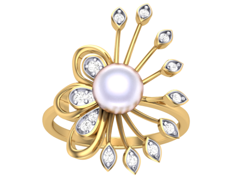 Printable 3D jewelry model of Lady diamond ring Modello 3D