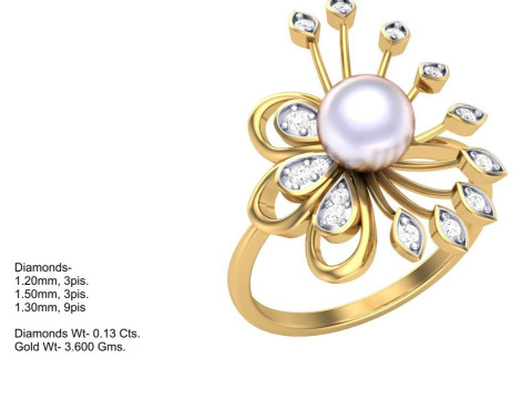 Printable 3D jewelry model of Lady diamond ring Modello 3D